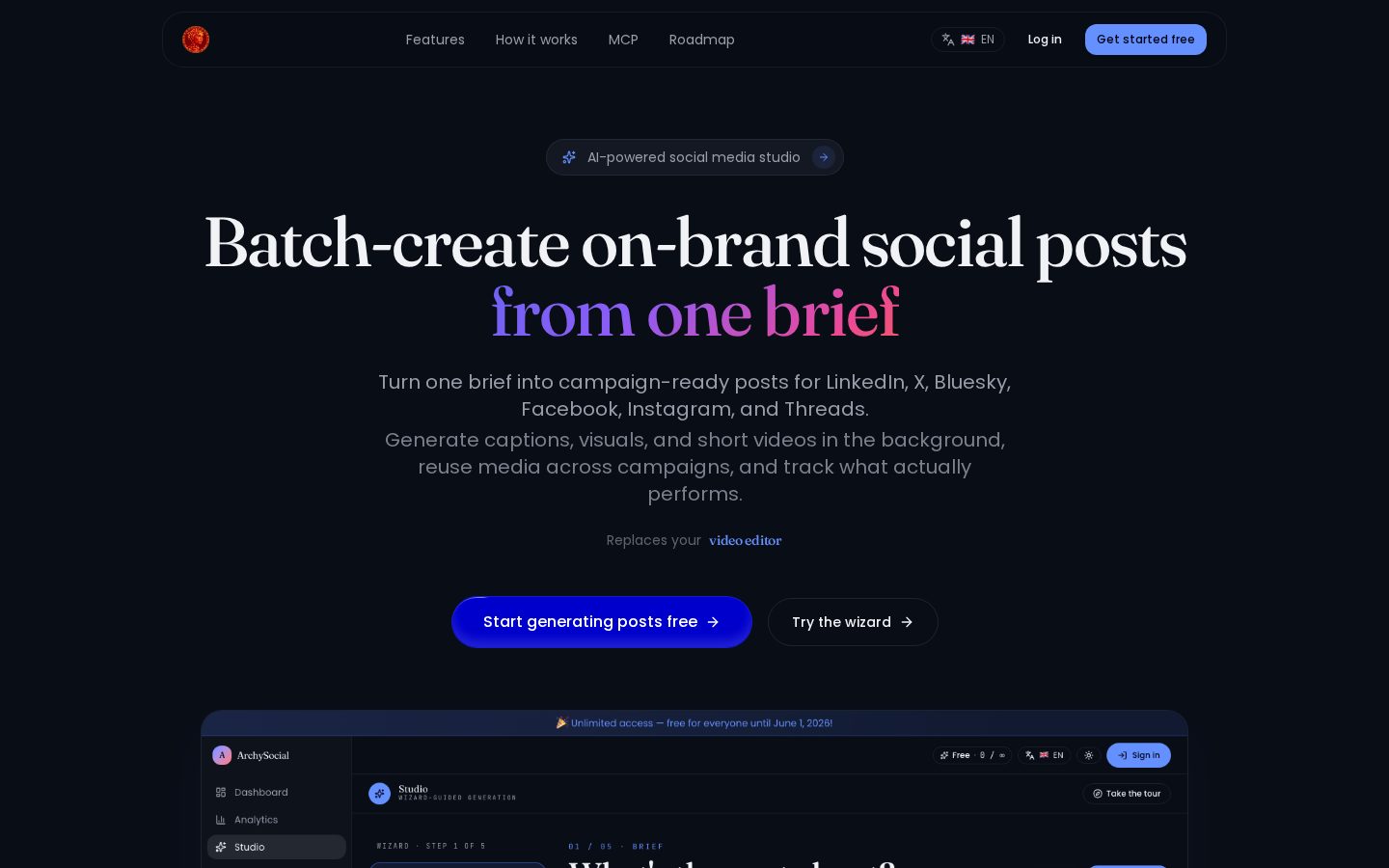 ArchySocial Homepage