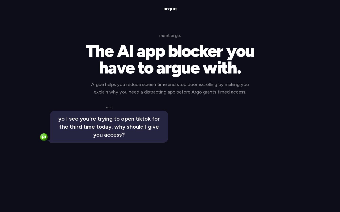 Argue Homepage