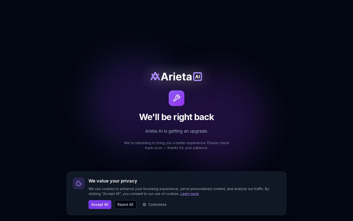 Arieta AI Homepage