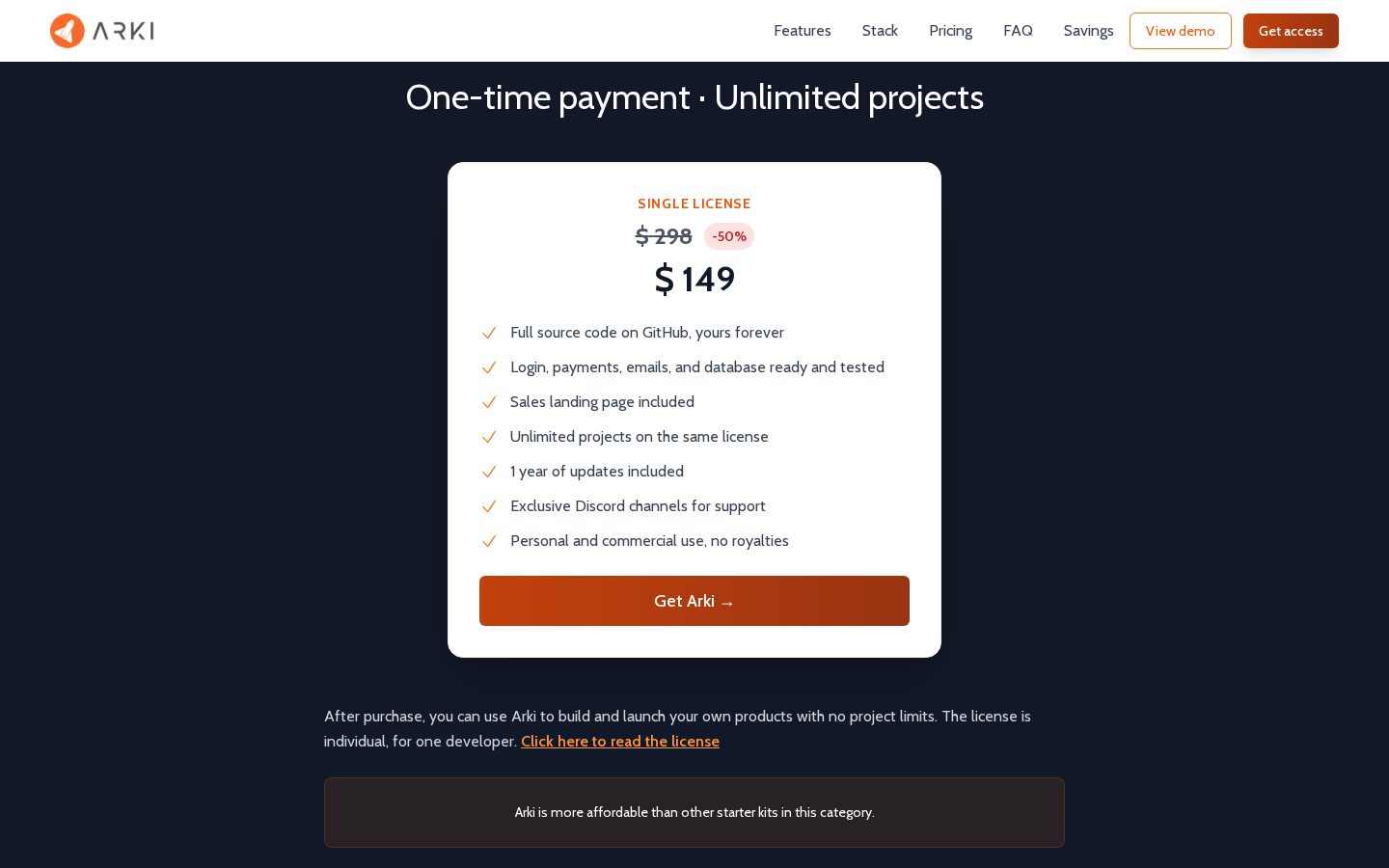Arki Pricing