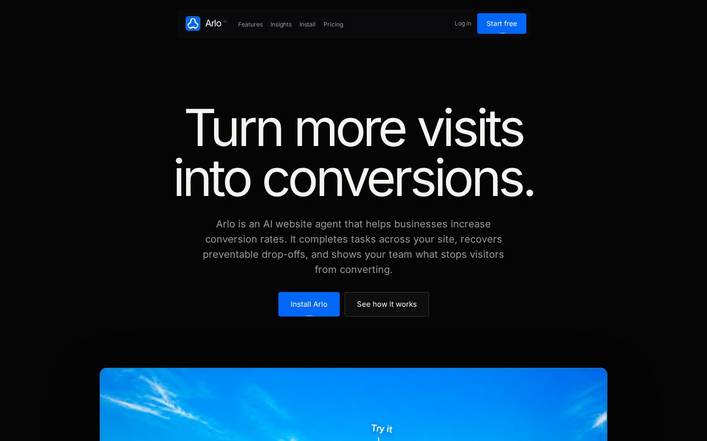 Arlo General Use Agent Homepage