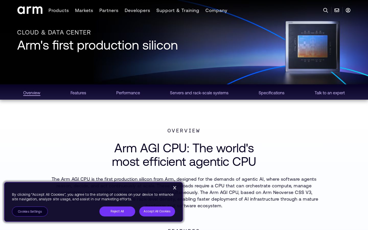 Arm AGI CPU Homepage