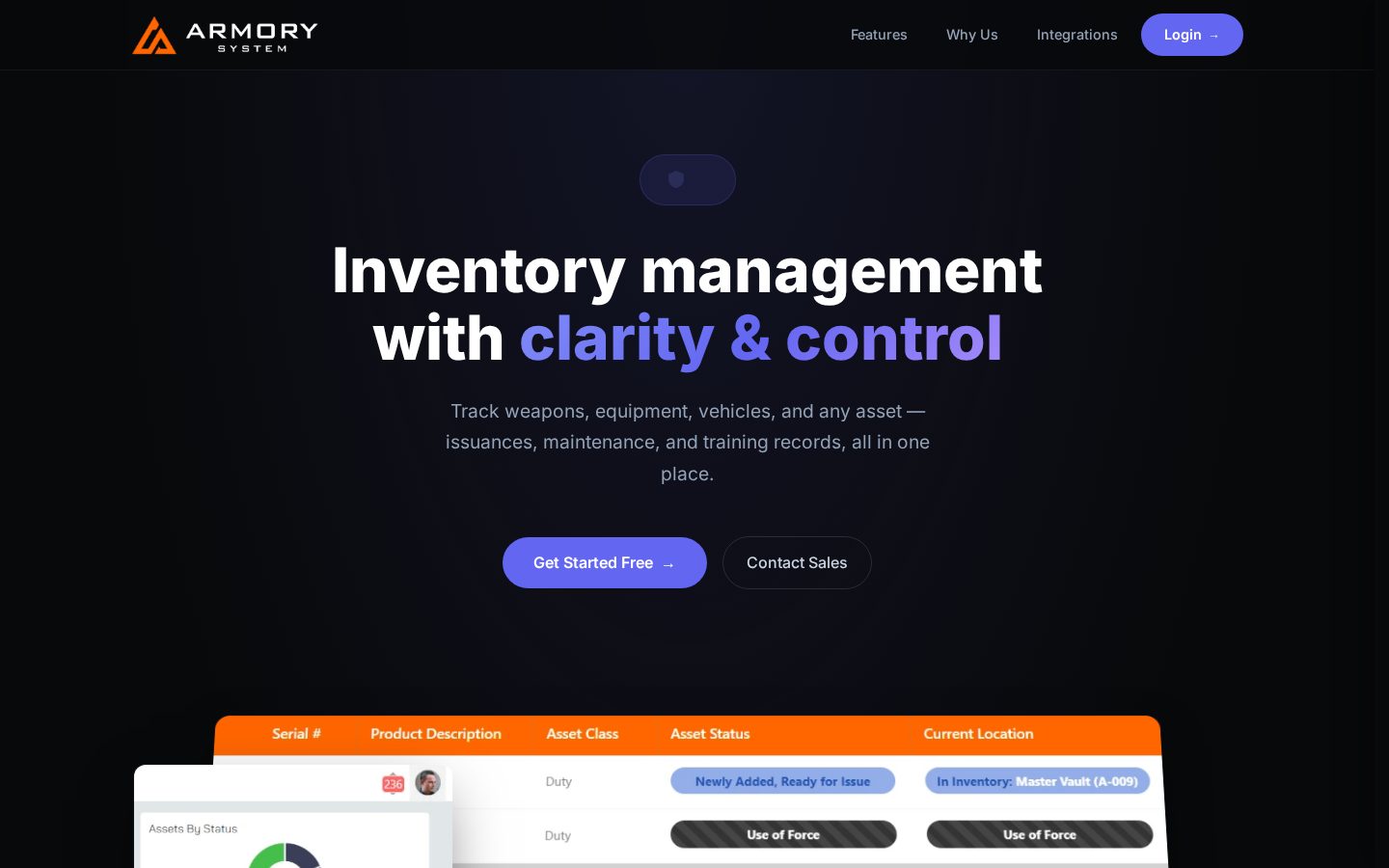 Armory System Homepage