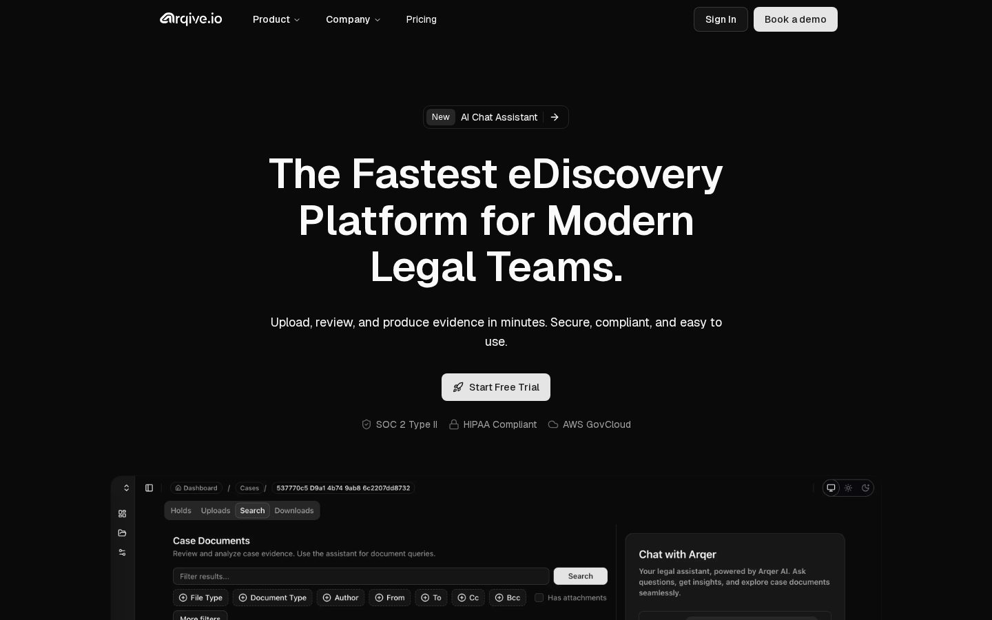 Arqive Homepage