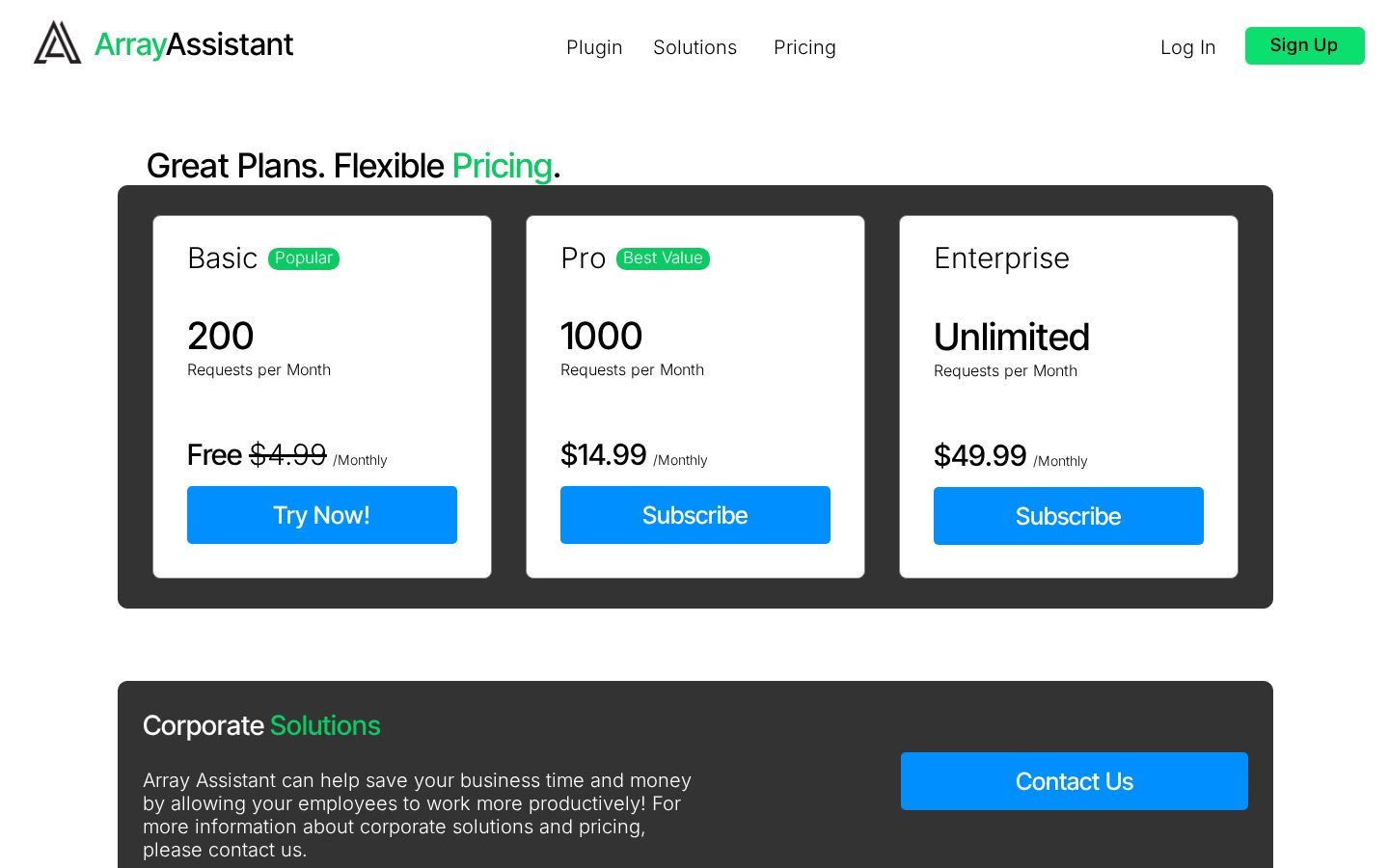 Array Assistant Pricing
