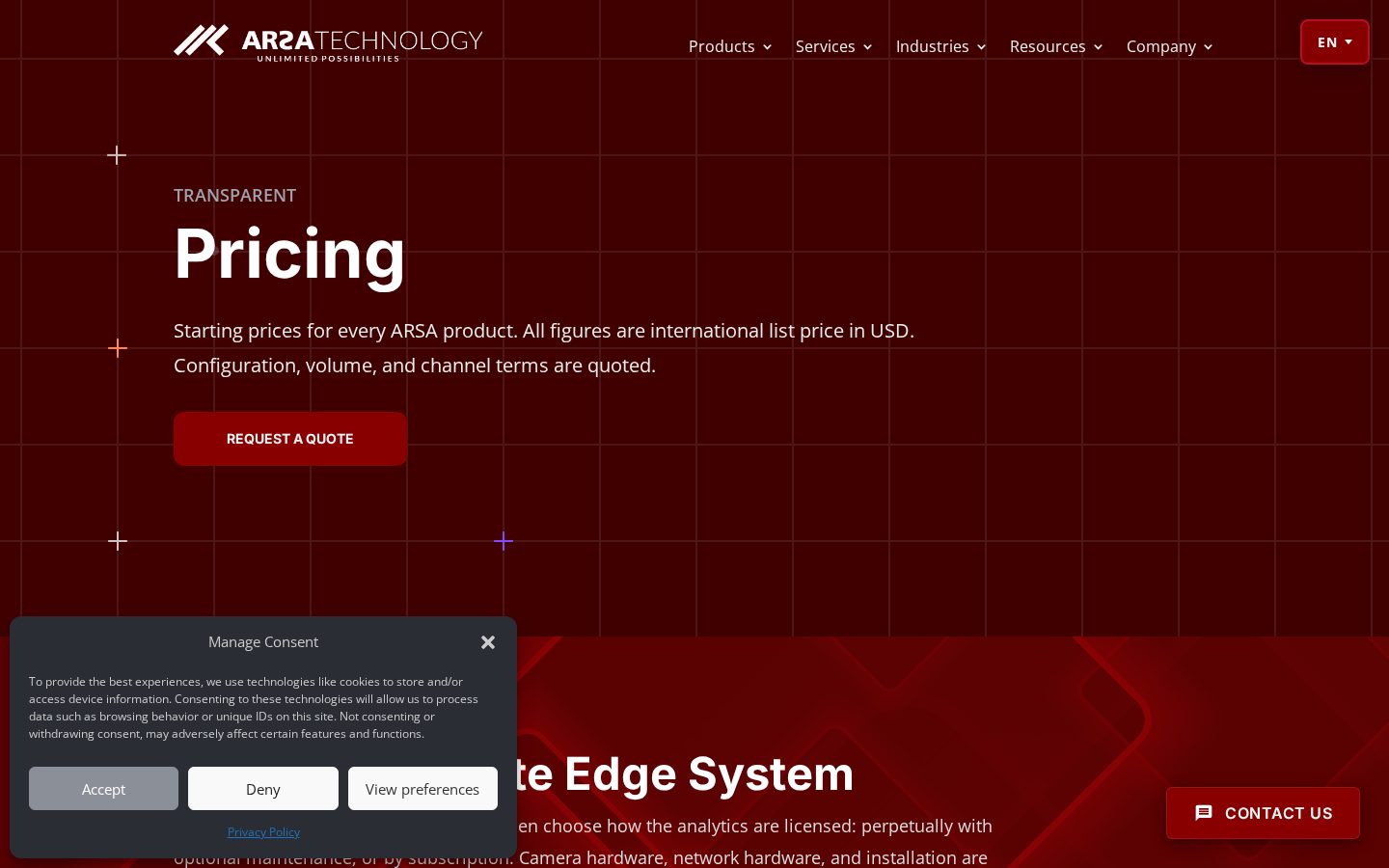 ARSA AI Video Analytics Software Pricing