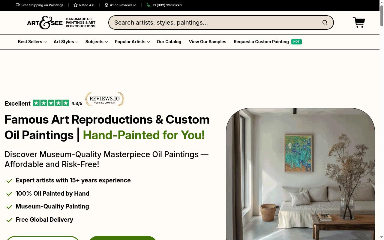 Art & See Custom Oil Painting Portraits Homepage