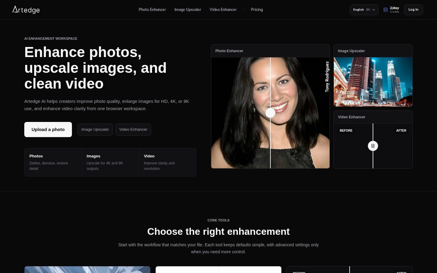 Artedge AI Homepage