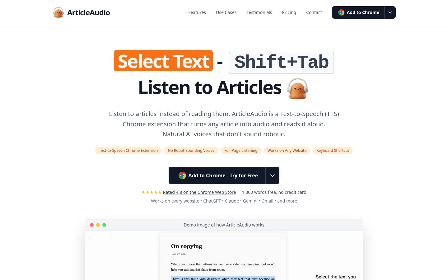 Article Audio Homepage