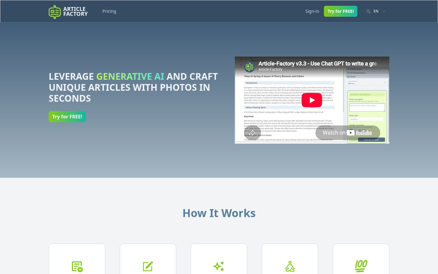 Article Factory Homepage