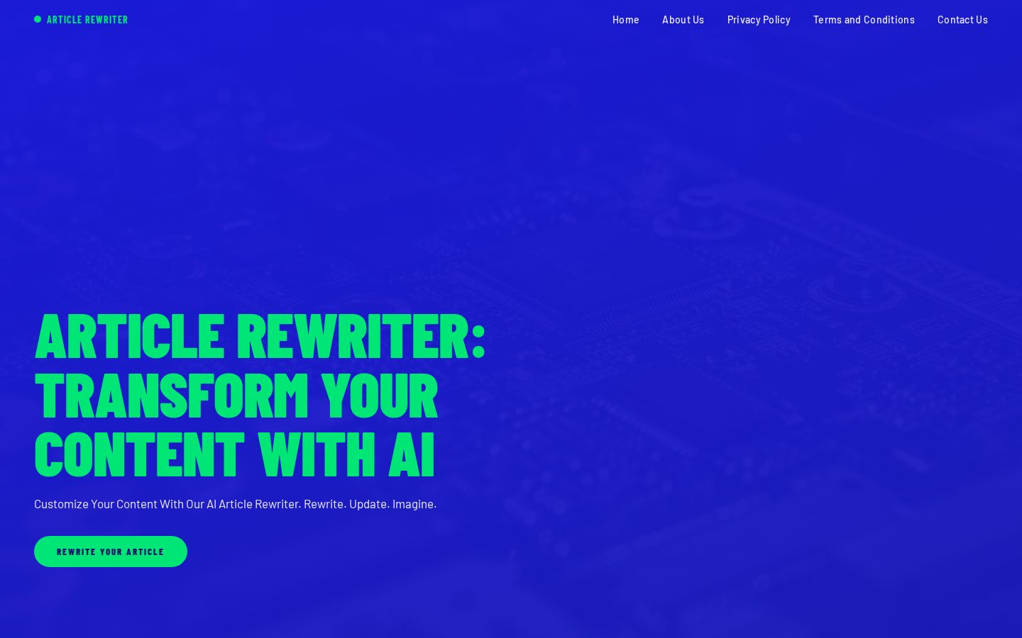 Article Rewriter Tool Homepage