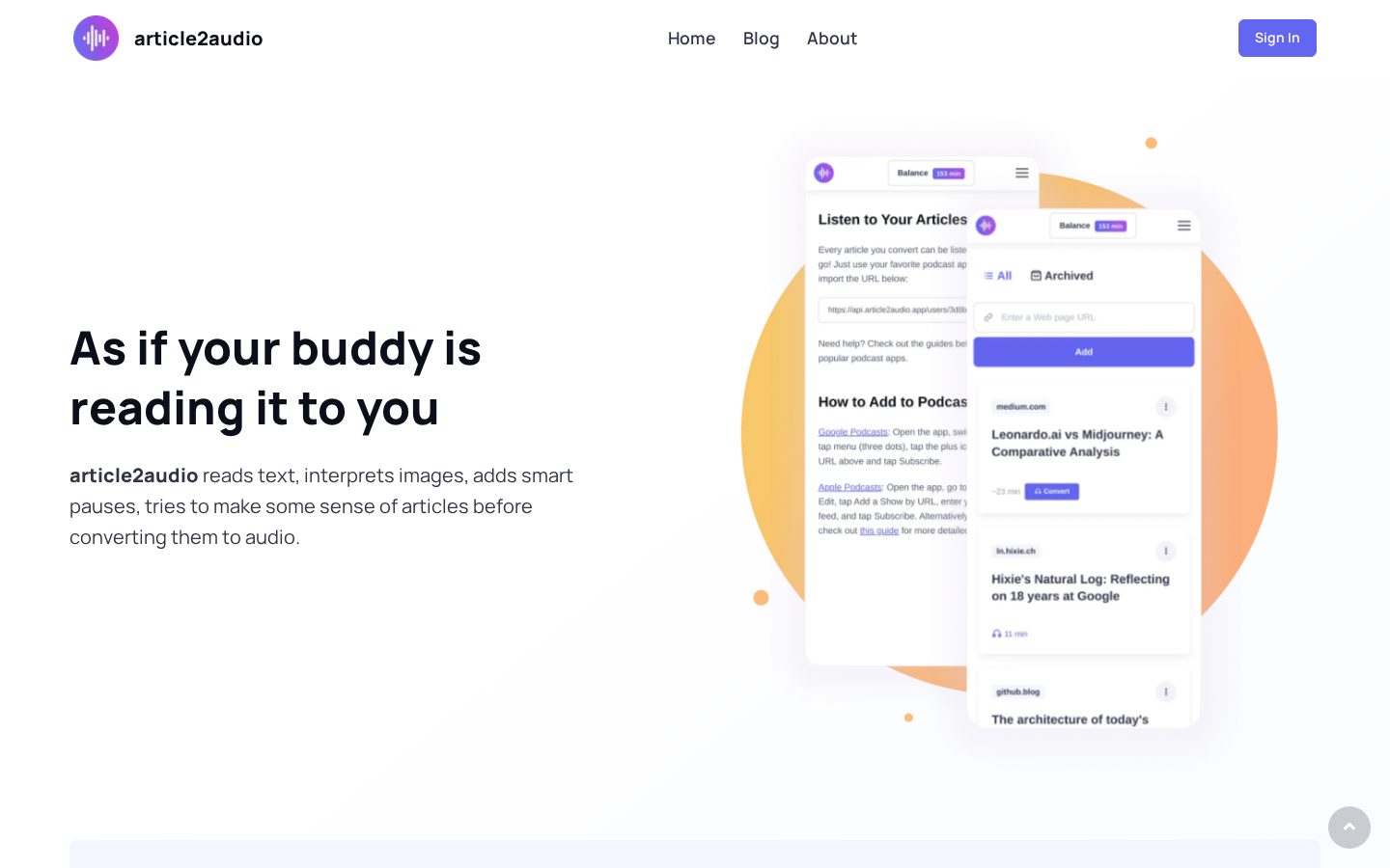 article2audio Homepage