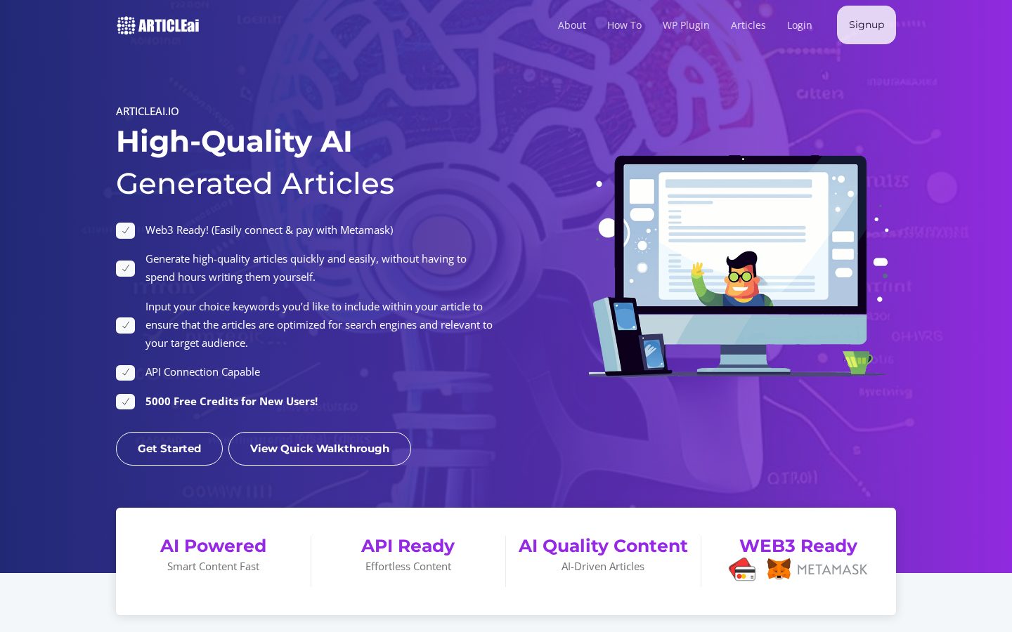 ArticleAI.io Homepage