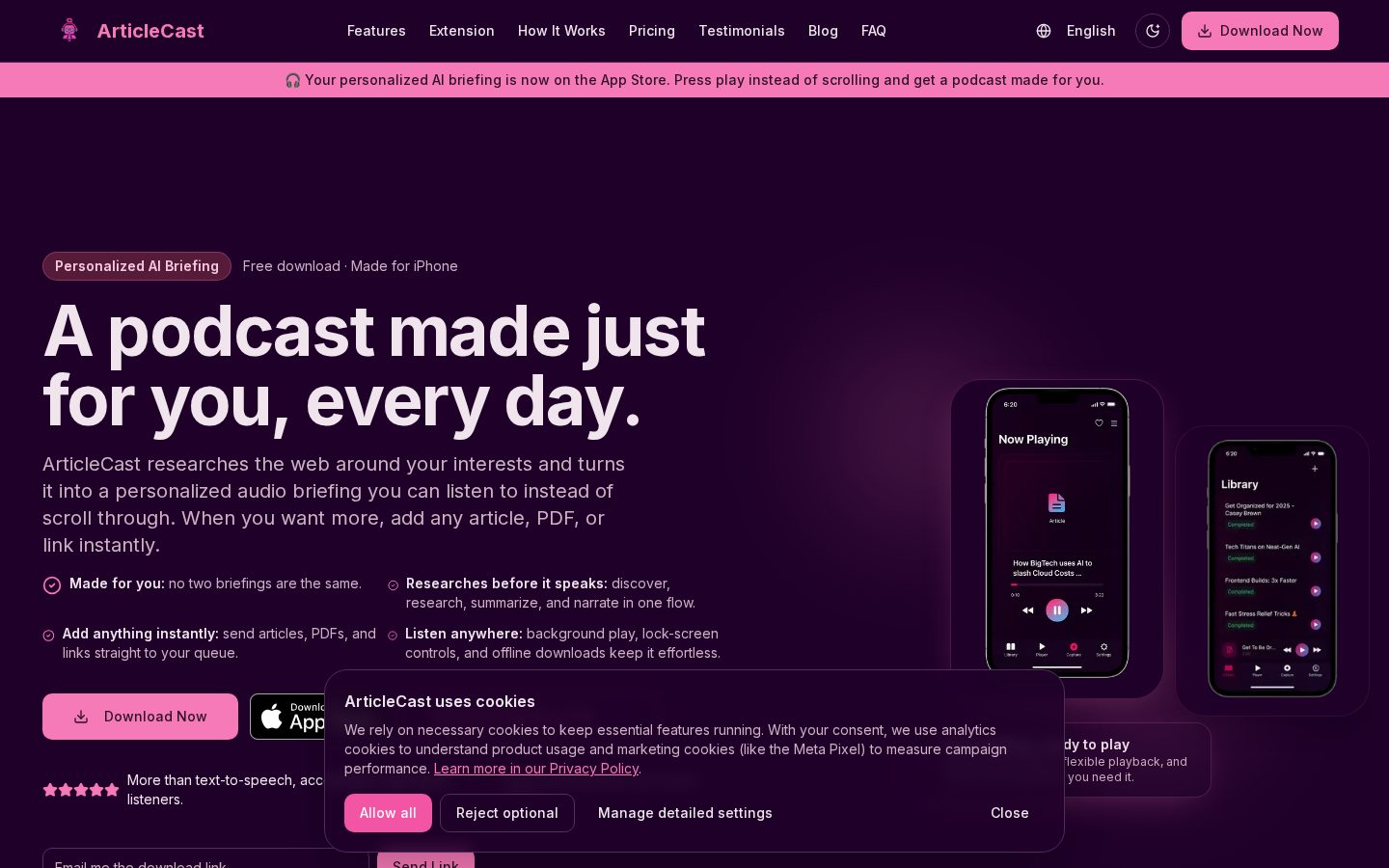 ArticleCast Homepage