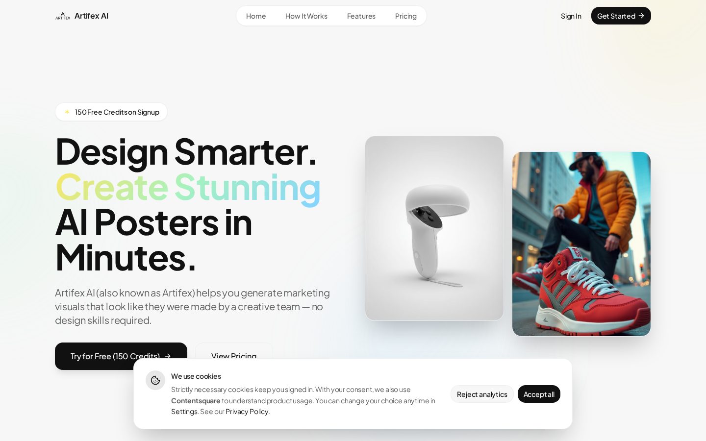 Artifex AI Homepage