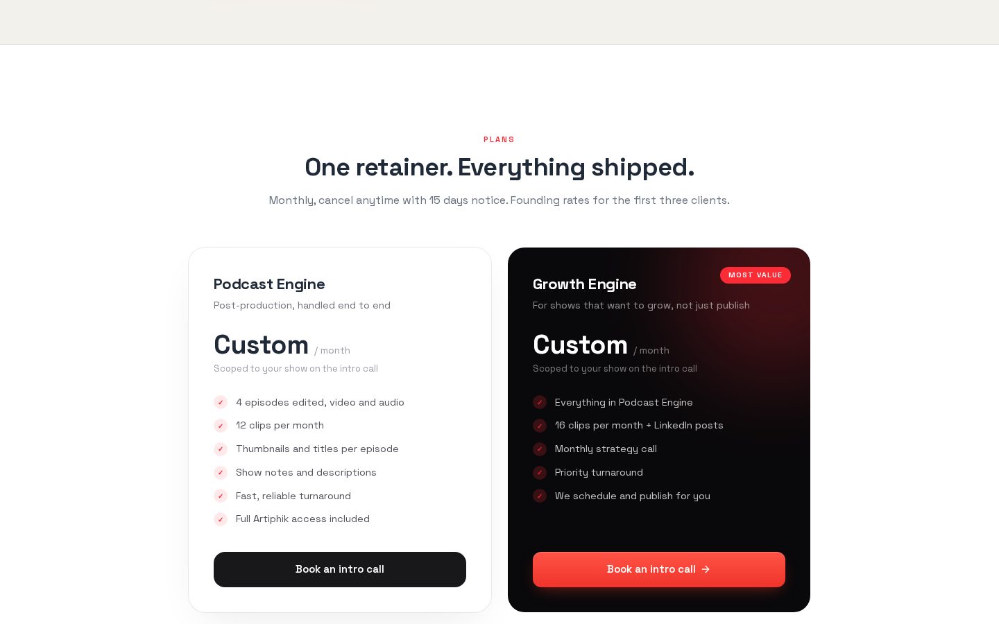 Artiphik Pricing