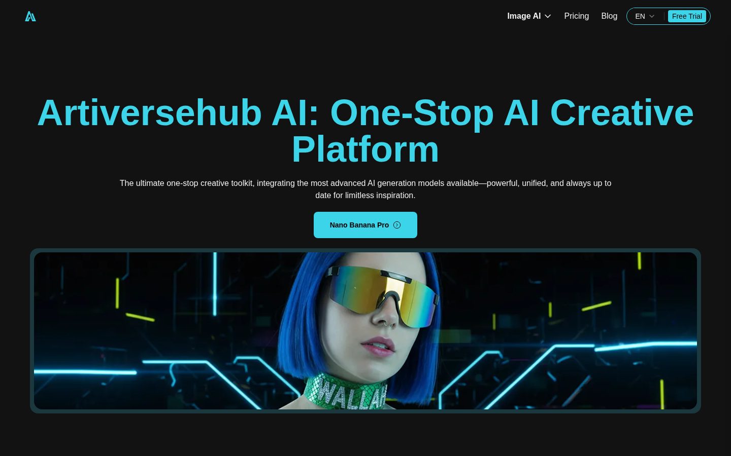 ArtiverseHub AI Homepage