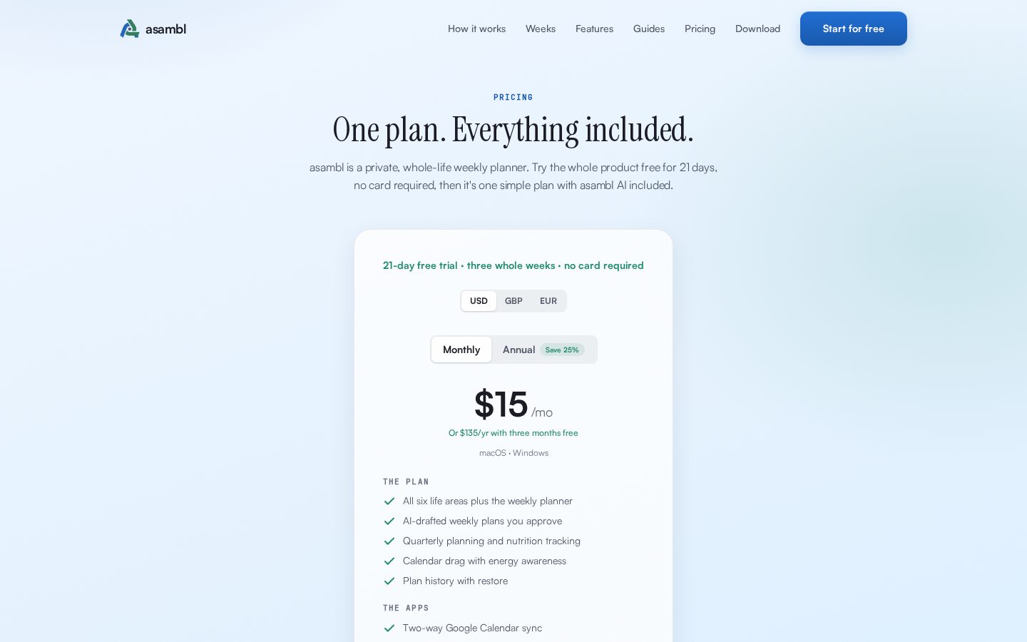 asambl Pricing