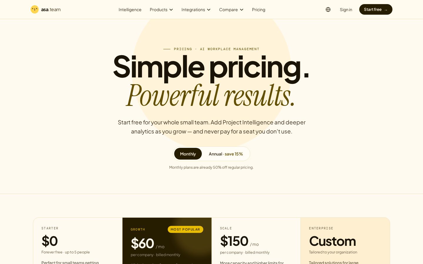 Asa.Team Pricing