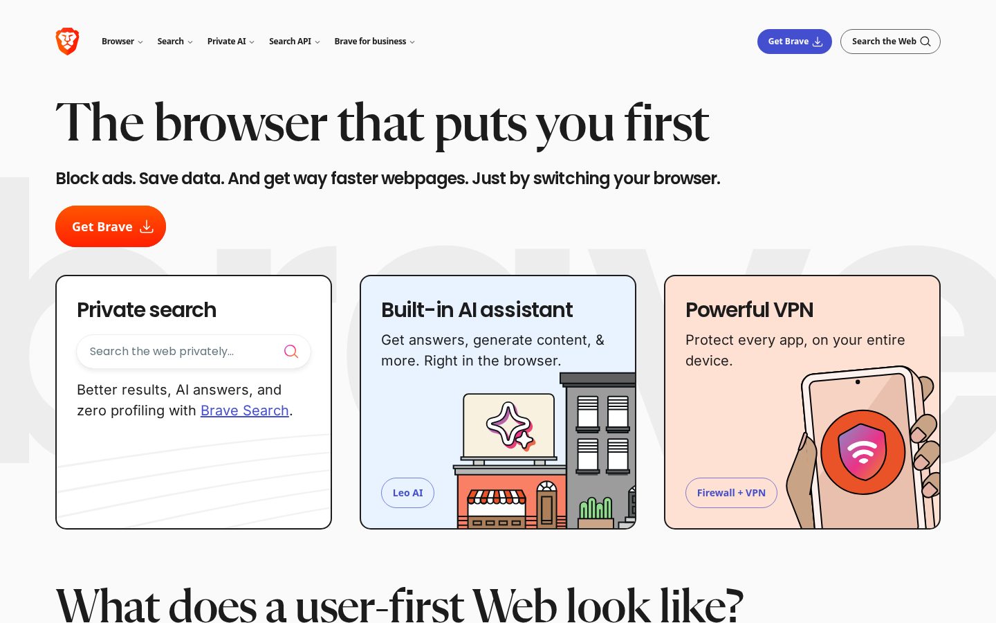 Ask Brave Homepage