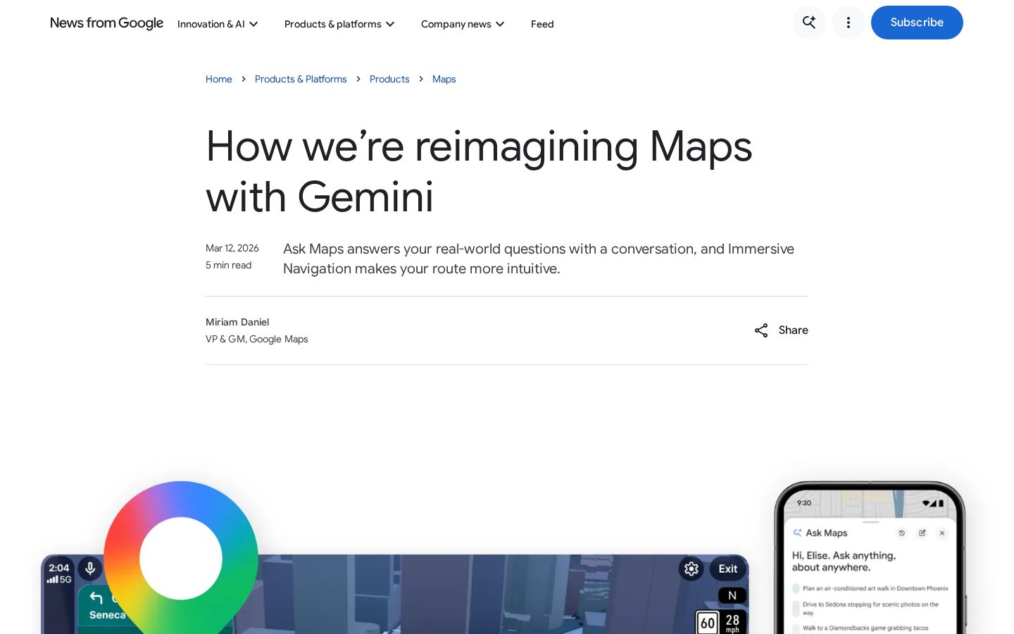 Ask Maps by Google Homepage