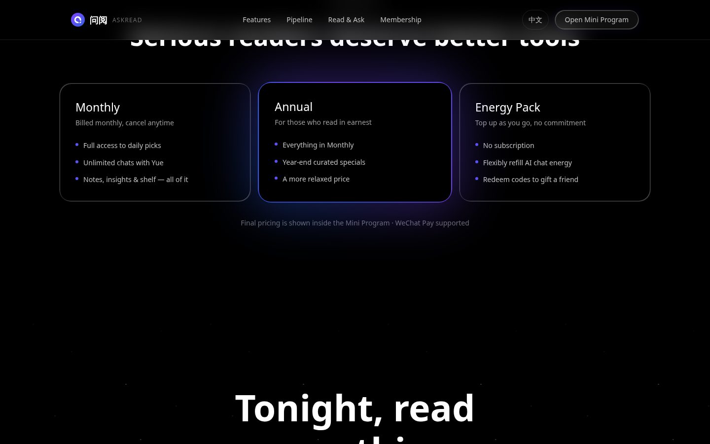 Ask Read Pricing