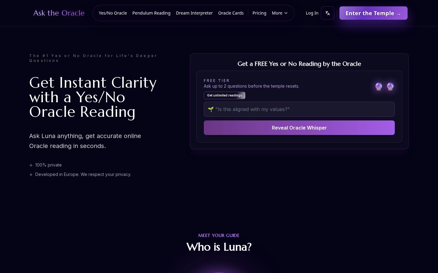 Ask The Oracle Homepage