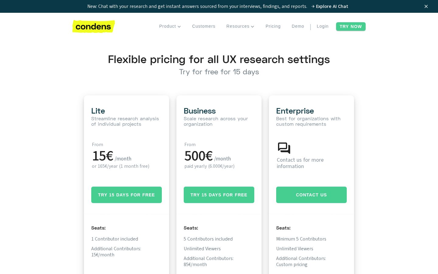 Ask your Repository Pricing