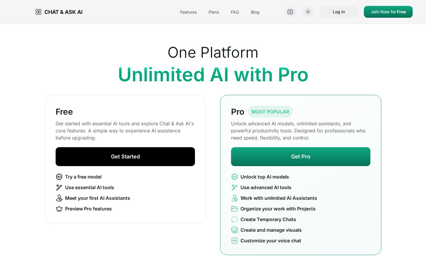 AskAI: Chat Now Pricing
