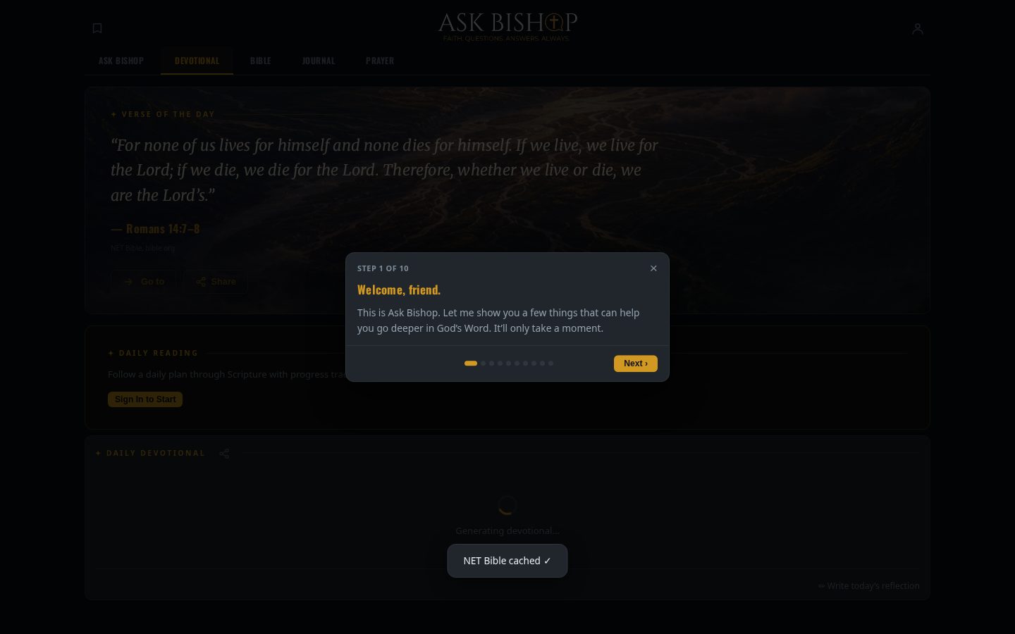AskBishop Homepage