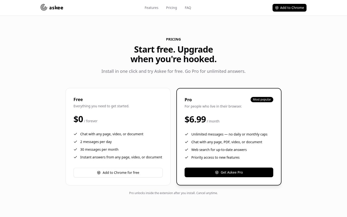 Askee Pricing