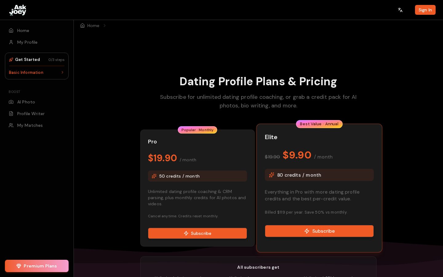 AskJoey Pricing