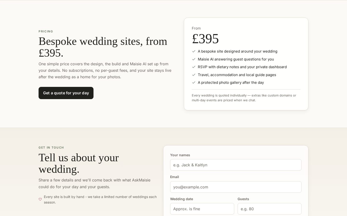 AskMaisie Pricing