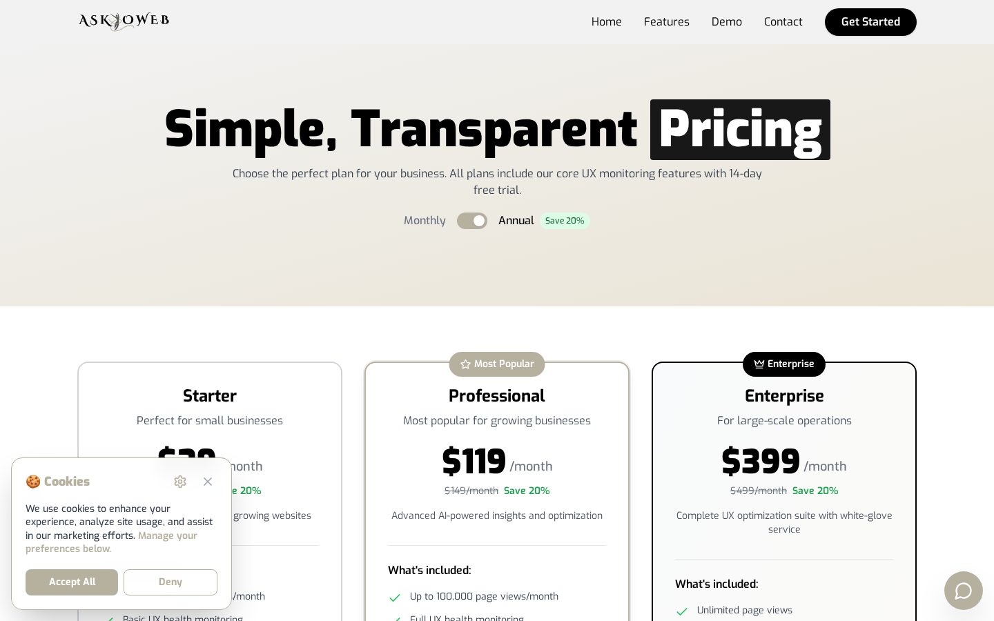 AskToWeb Pricing