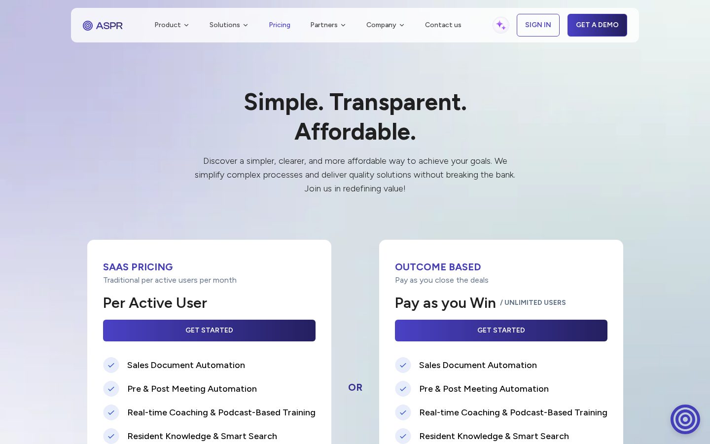 ASPR AI Pricing