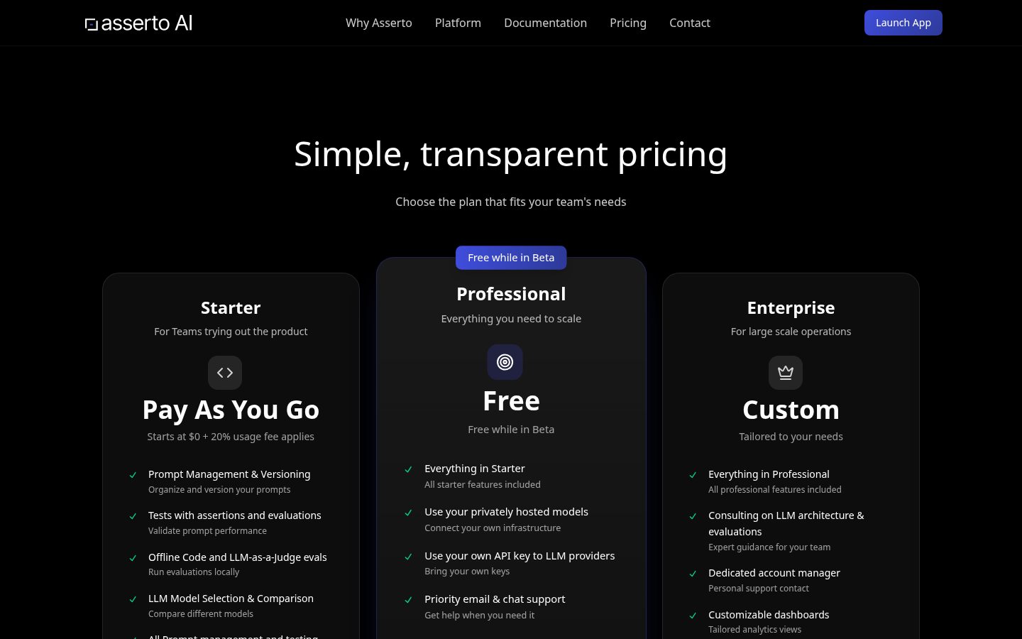 Asserto AI Pricing