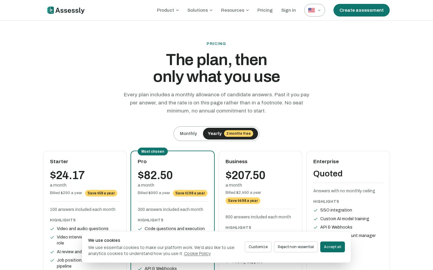 Assessly Pricing