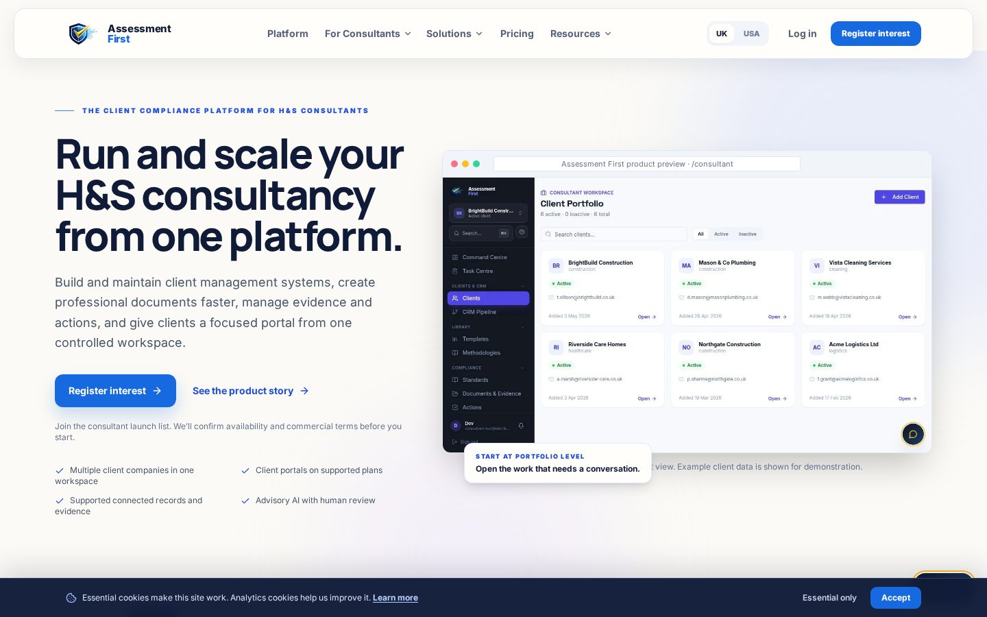 Assessment First Homepage