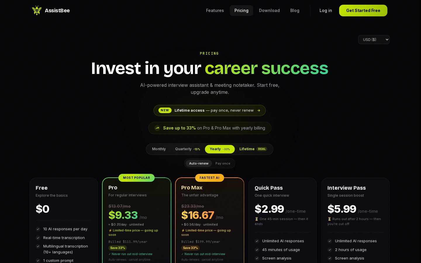 AssistBee Pricing