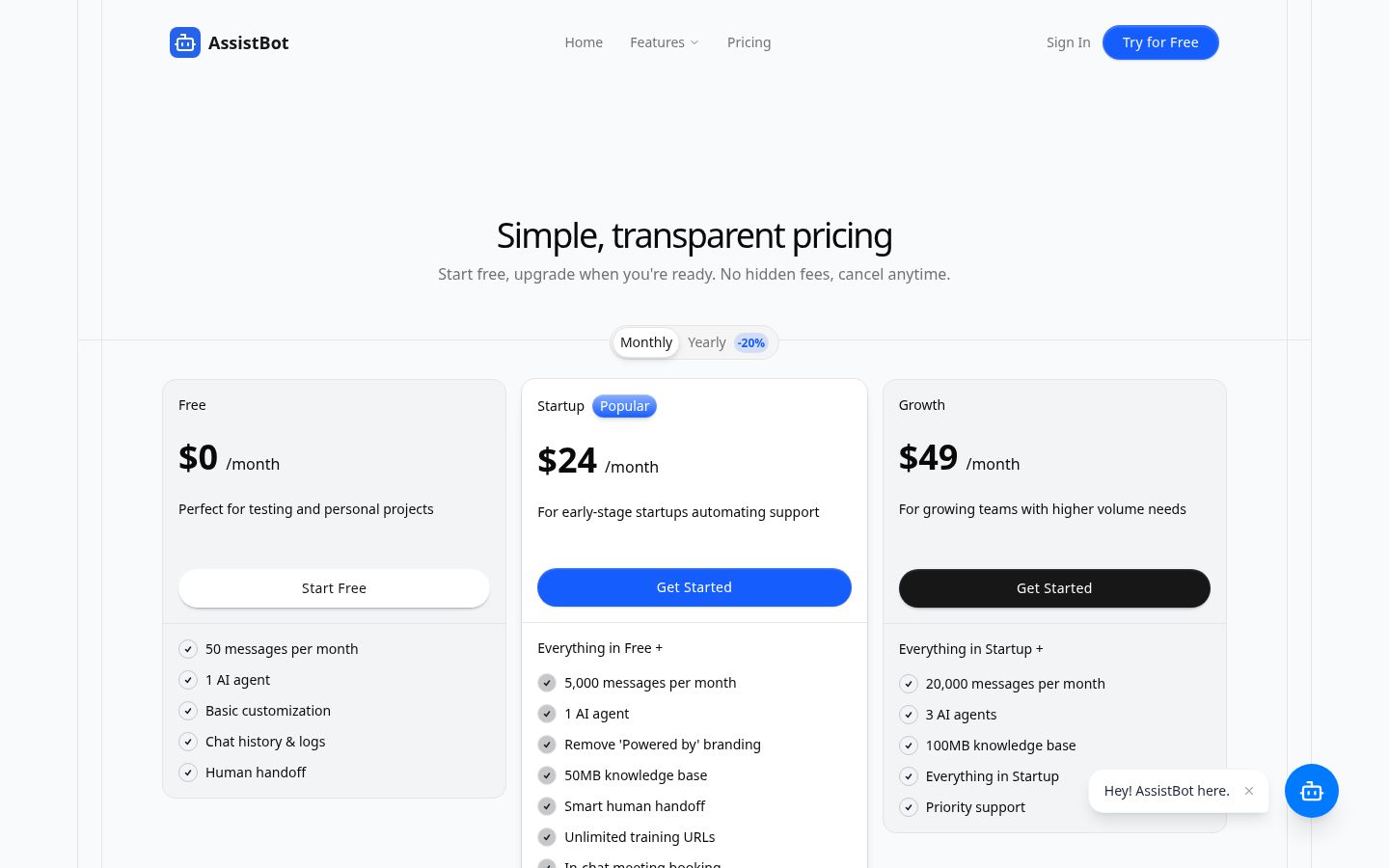 AssistBot Pricing
