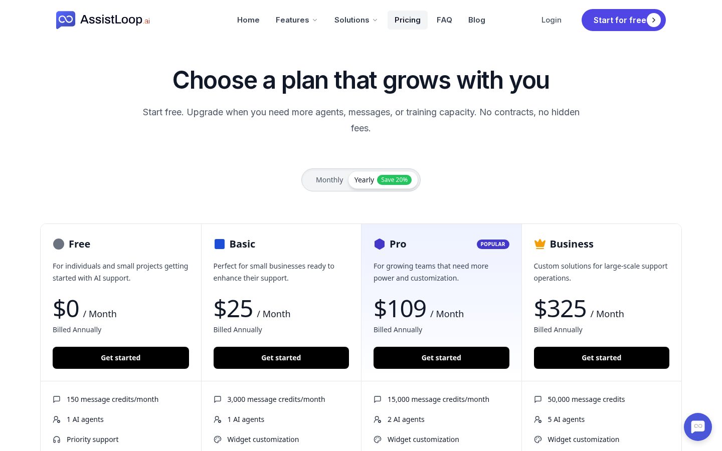 AssistLoop Pricing