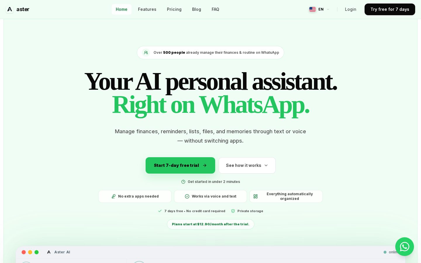 Aster Homepage