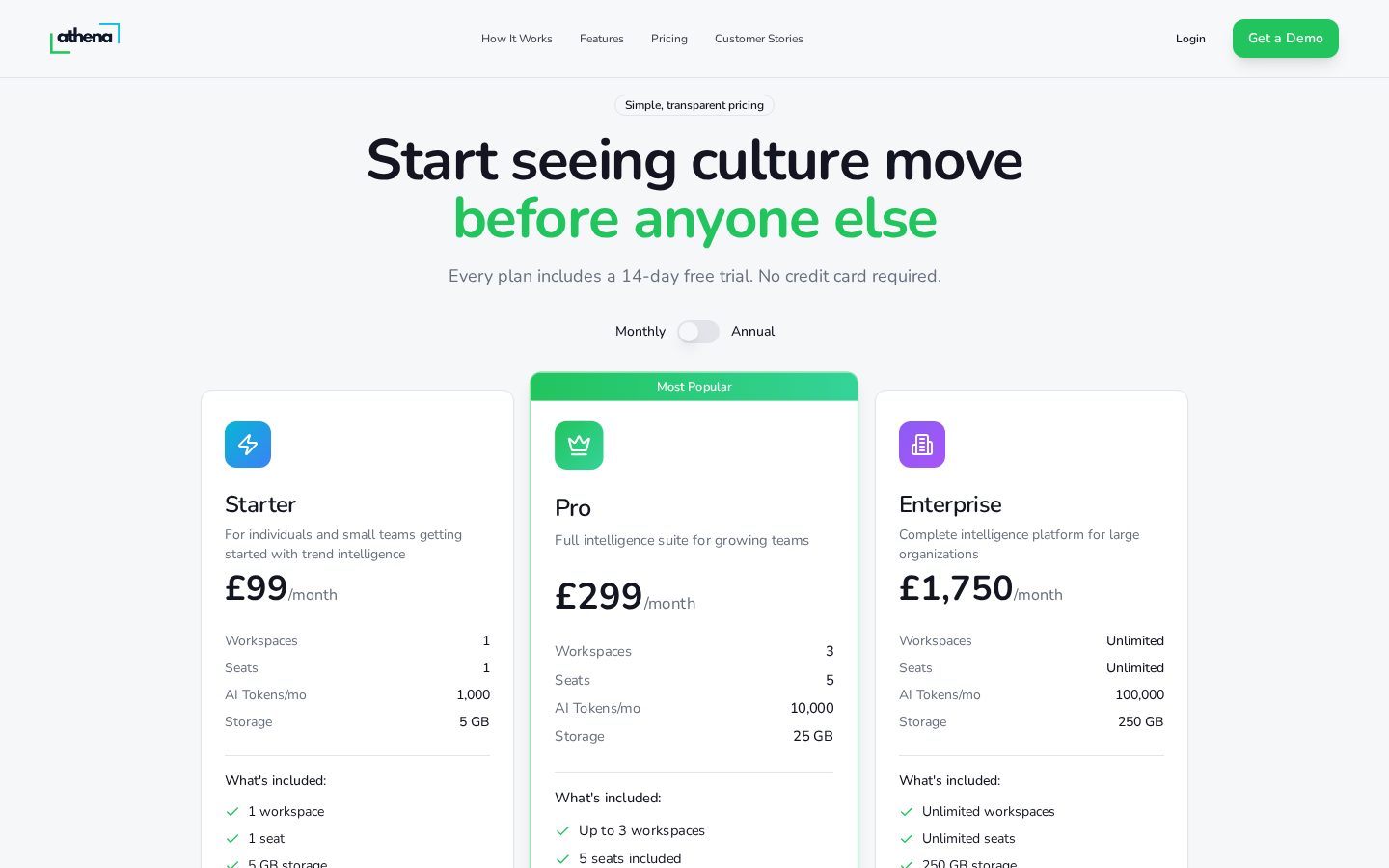 Athena Intelligence Pricing