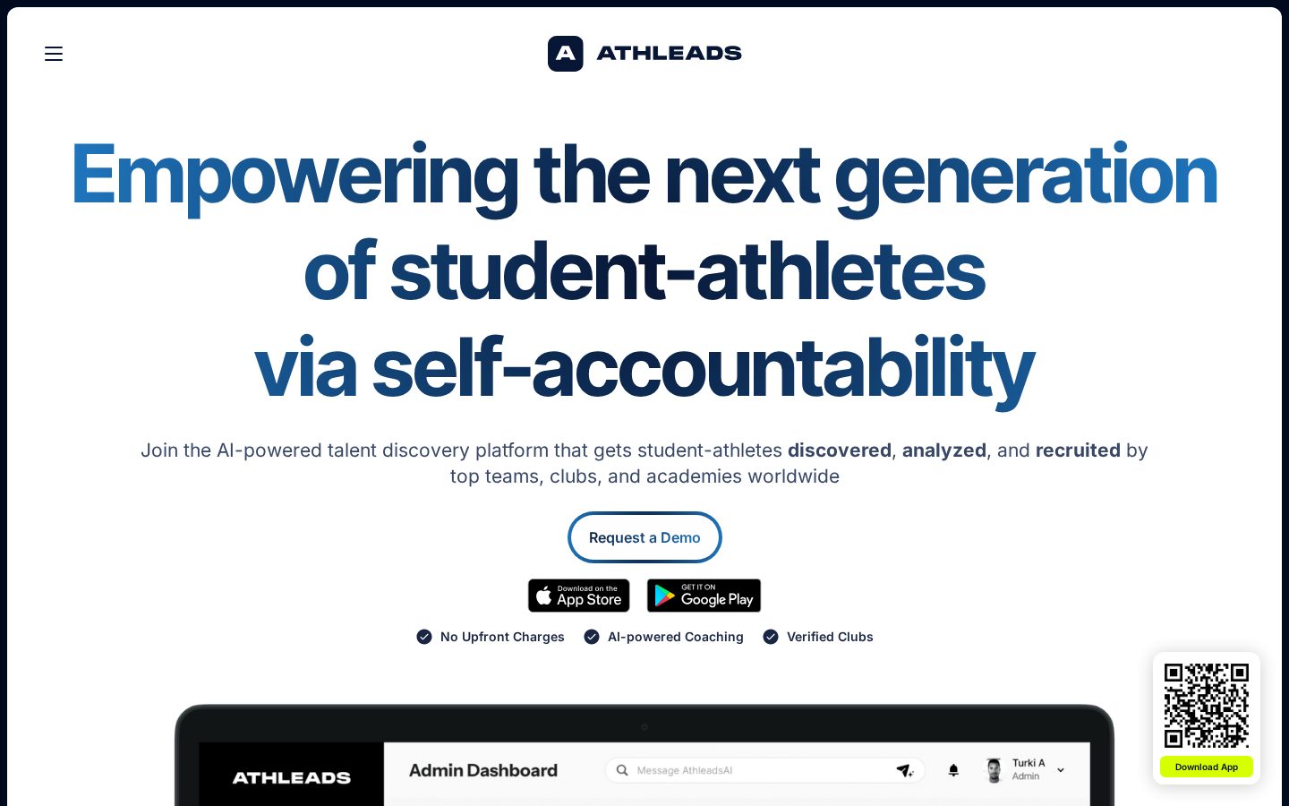 Athleads.app Homepage