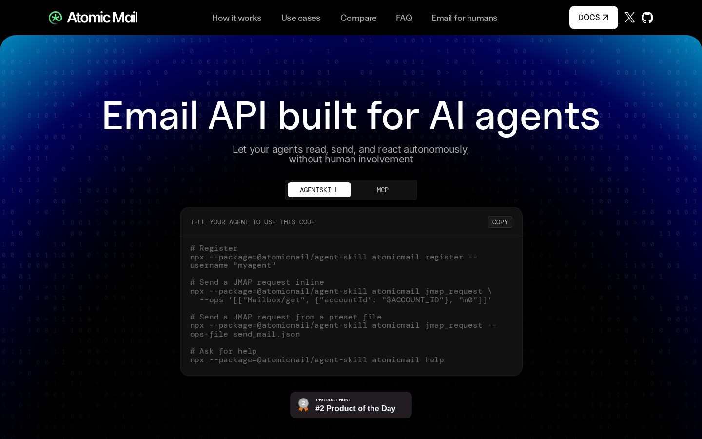 Atomic Mail Homepage