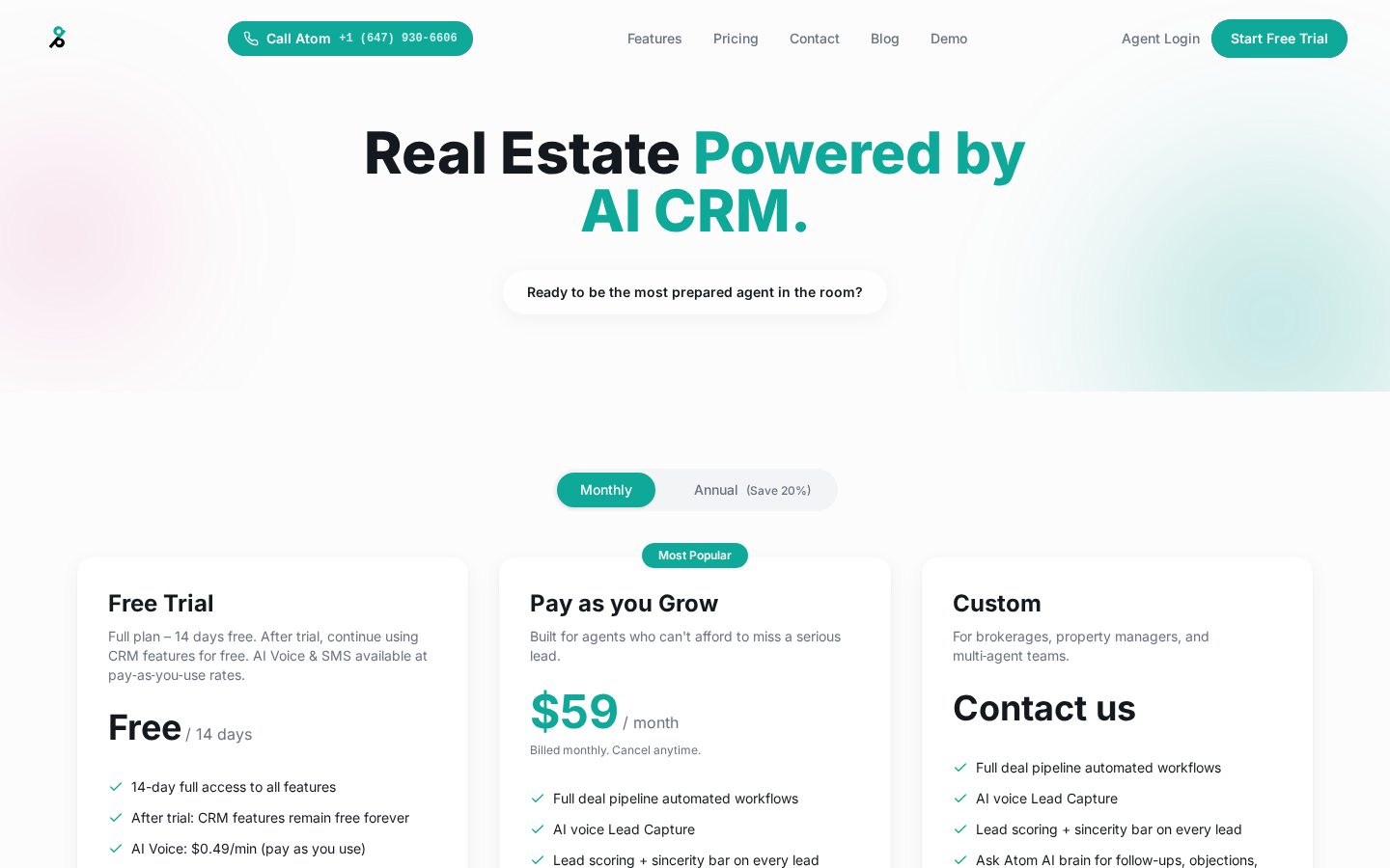 Atomic Pillar Pricing
