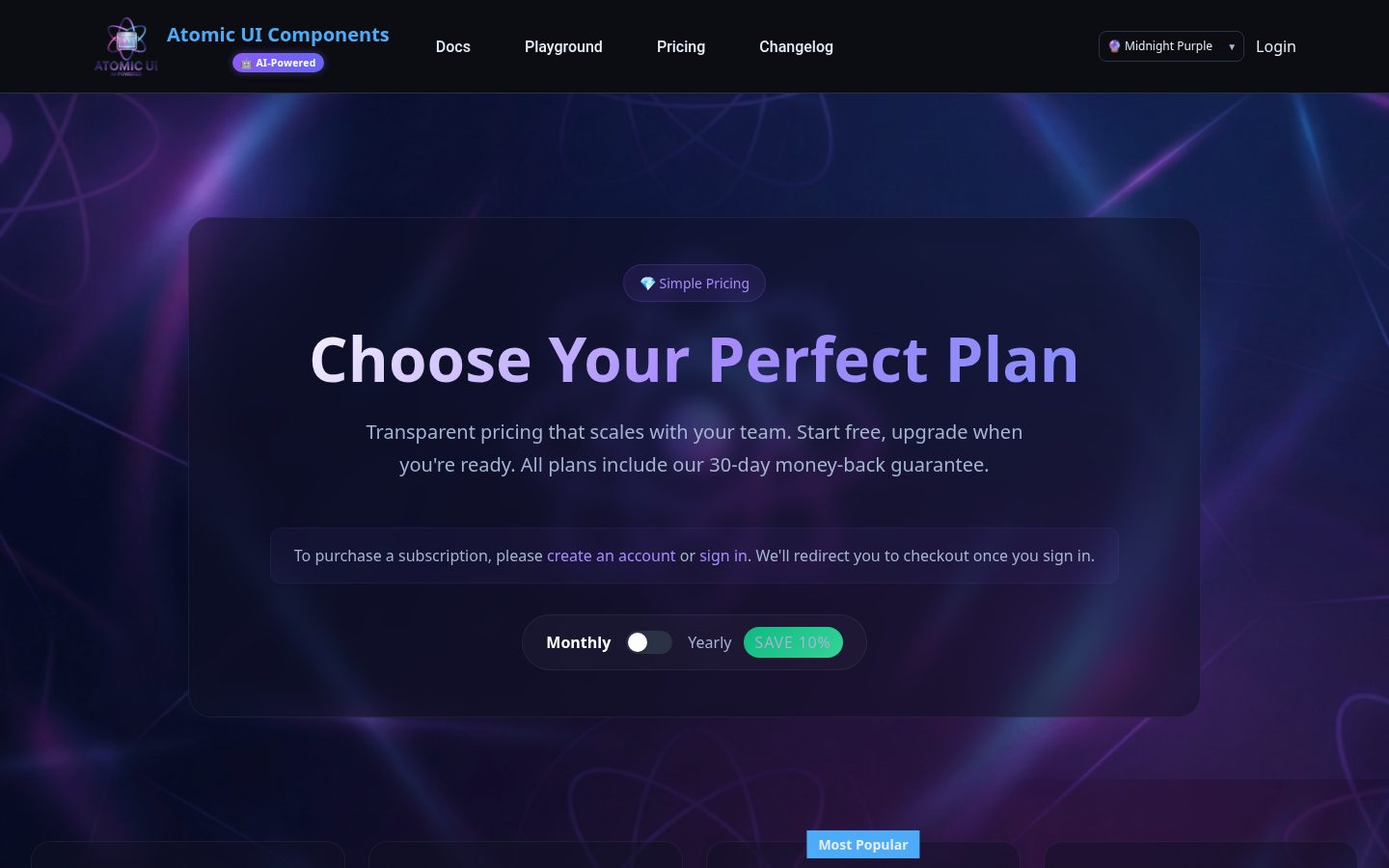 Atomic UI Components for React Pricing