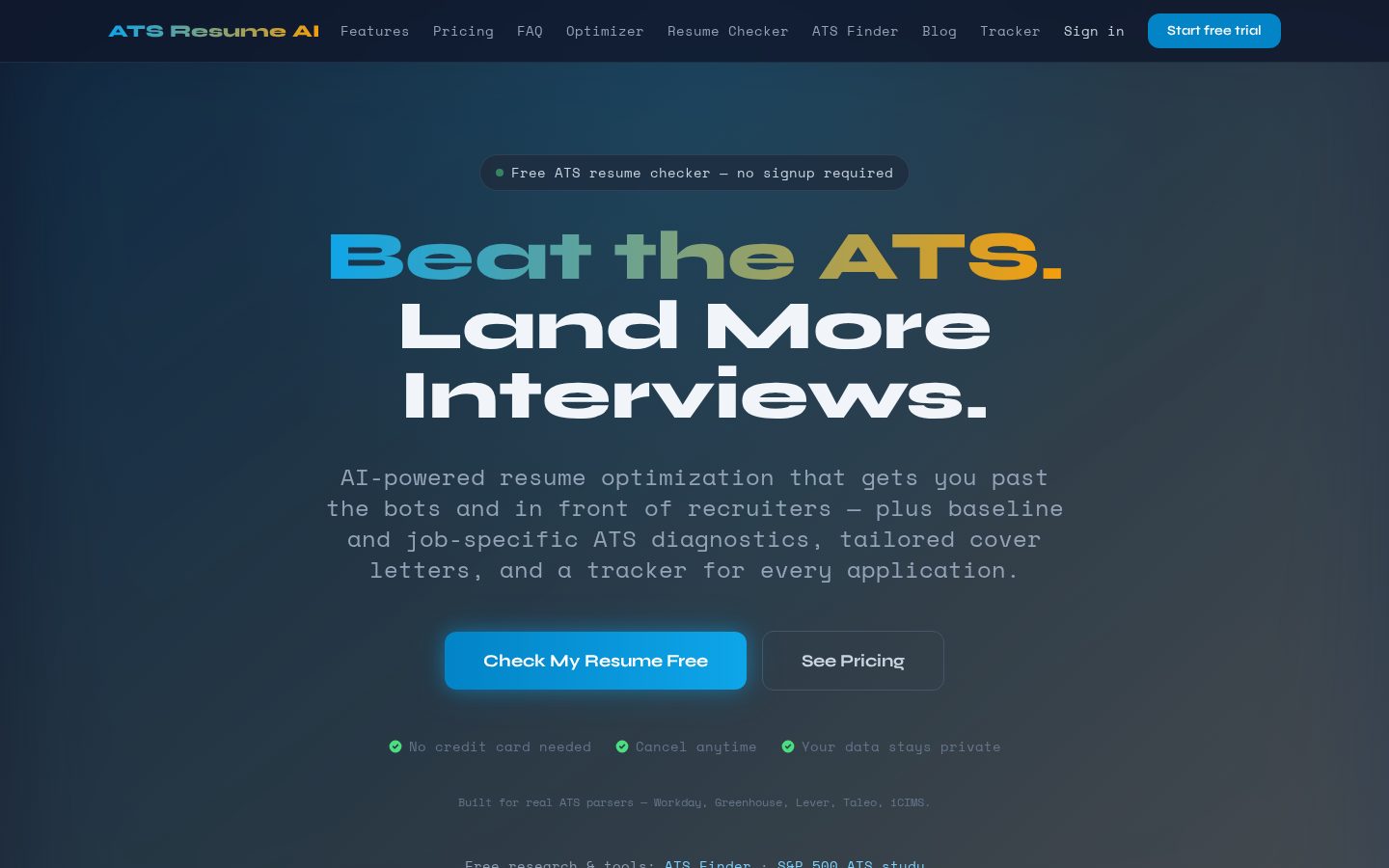 ATS Resume AI Homepage