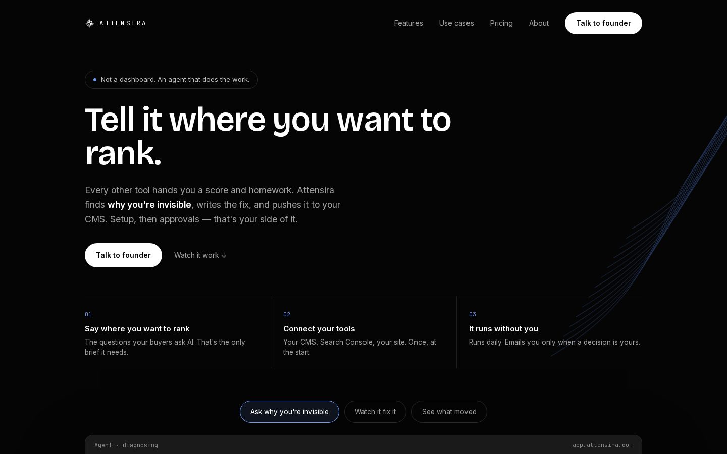 Attensira Homepage