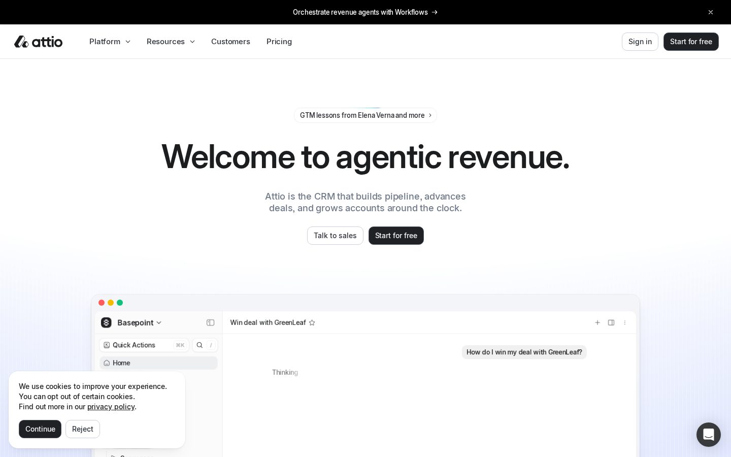 Attio Homepage